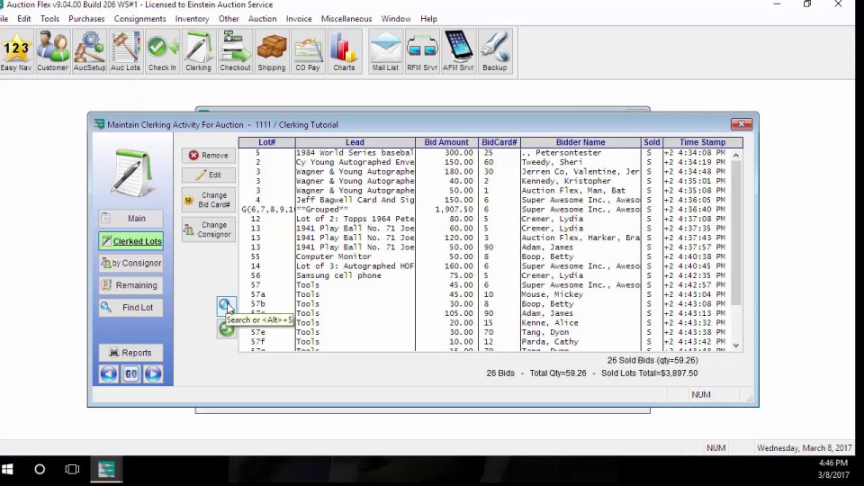 screenshot of Auction Flex